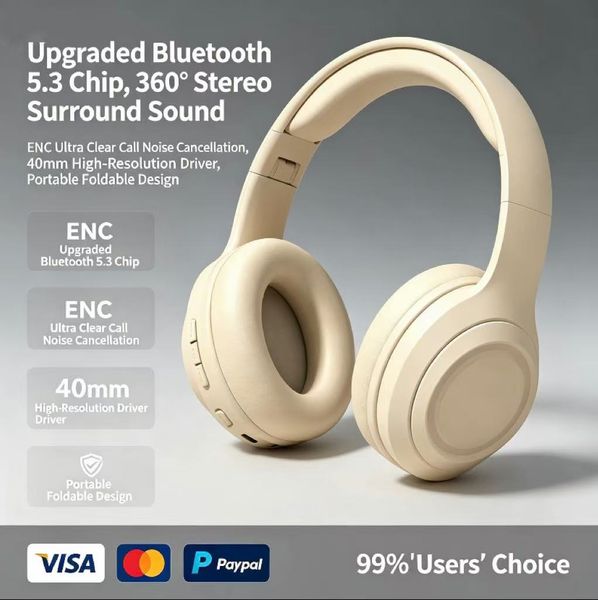 Advanced ENC Technology Beige/Orange In-Ears w/Microphone Support Compact Portable Music Gear for All Occasions