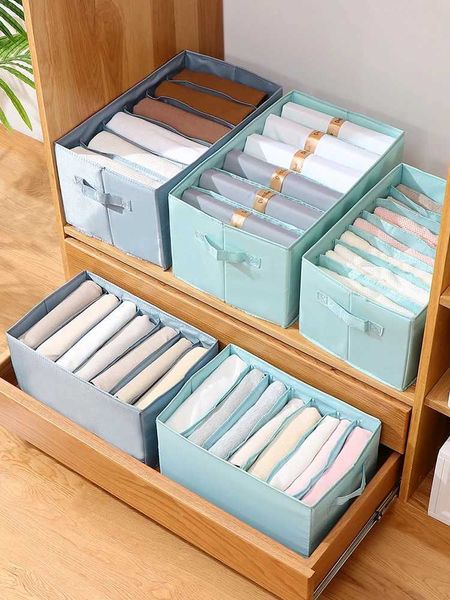 Collapsible Clothing Organizer Clothes Pants Storage Box Closet Drawer Wardrobe Underwear Socks T-Shirt Storage Organizers C260518