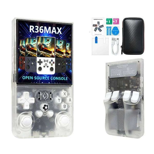 R36 Max Handheld Game Players 4inch I Screen Open Source Console Retro Pocket Video Player 64G/128G Up to 22000+ Games 26L0518