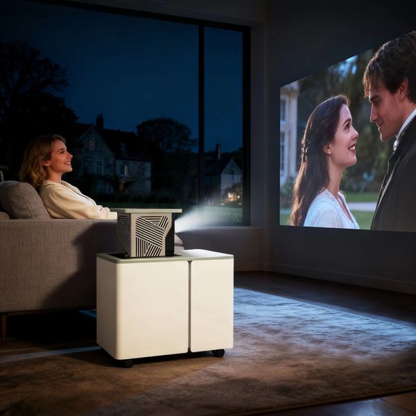Smart Concealed Motorized Projector Cabinet - Sleek Design for Home Theater Experience