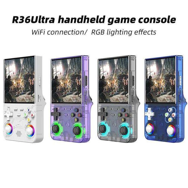 The new R36Ultra handheld game console has over 40000 built-in games and supports WiFi connection for two player battles 26L0518