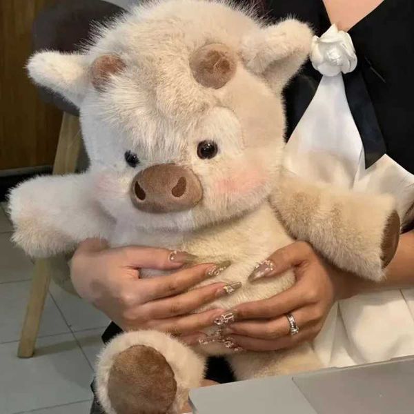 Adorable Highland Cattle Plush Toy 40cm - Huggable Running Cow Stuffed Animal Made with Premium Soft Fabric Soothing Companion L260518