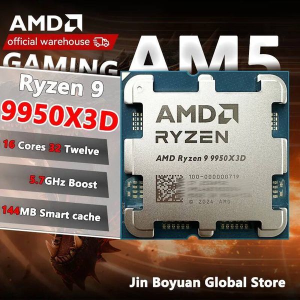 Ryzen 9 9950X3D AMD R9 9950X3D CPU Process New 57GHz 16-Core 32-Thread 144MB Game Cache 4NM TDP 170W Socket AM5 Gaming Zen 5