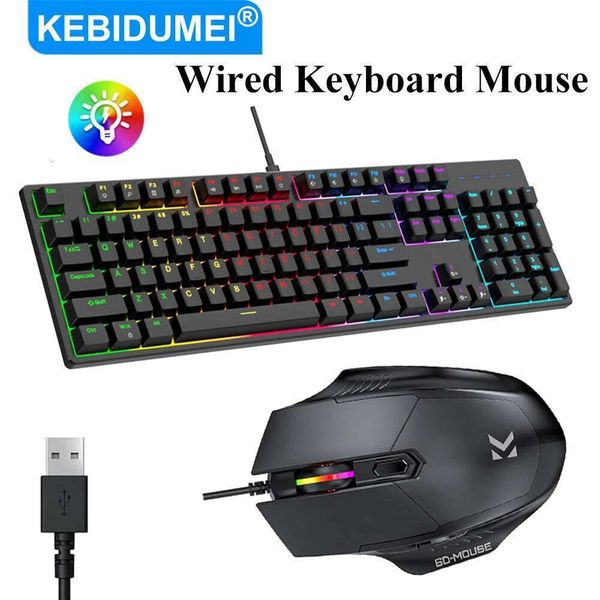 KEBIDUMEI RGB Mechanical USB Wired Gaming 104Keys Hot Swappable Ergonomic Keyboard Computer Accessories For PC 26Y0518