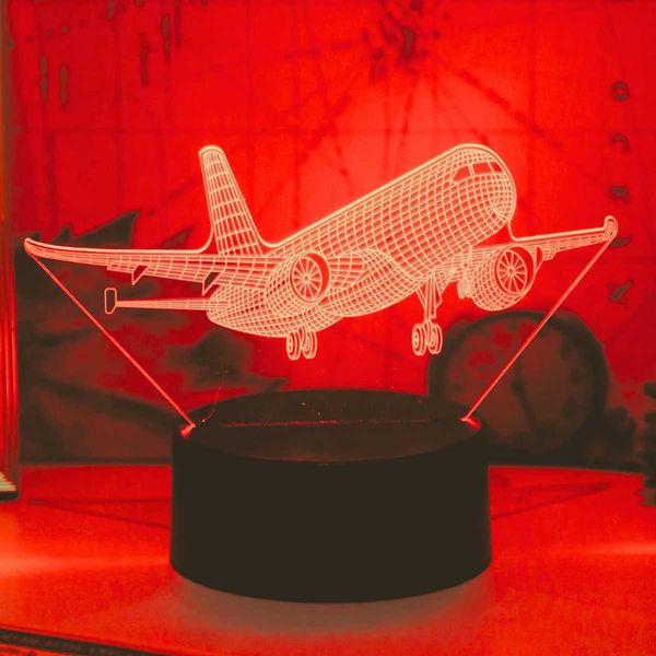 3D night light creative airplane design as a special gift for friends decorating the room atmosphere as a holiday gift L260518KV51