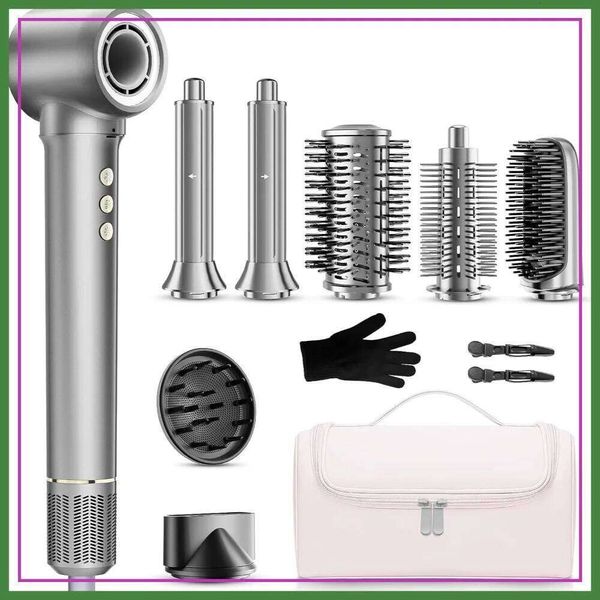 9 in 1 Hair Dryer Brush Kit, 1200W Hot Air Styler with Case, 110,000 RPM Auto Wrap Curler for Fast Drying & Styling 26L0519