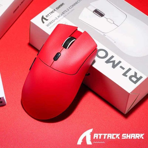 Attack Shark R1 Wireless Mouse for Gaming 1000 Hz PAW3311 Sensor,Rechargeable,Bluetooth Tri-mode,Ergonomic W260519