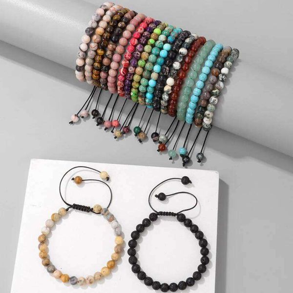 Wholesale Beaded Bracelet 6mm Natural Stone Pink Zebra Amethysts Quartz Beads Bracelets for Women Men Yoga Meditation Jewelry