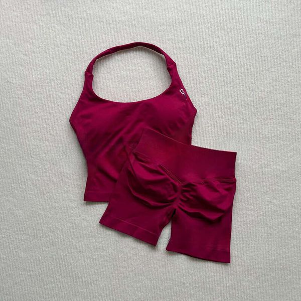 Dyfne Gym Set Leggings Dfyned Gym Christmas Set Lycra Square Neck Halter Sports Vest Tummy Control Butt Lifting Sports Running Fitness Yoga Shorts