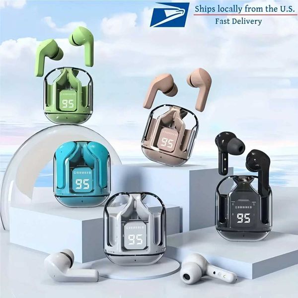 Wireless Earbuds Bluetooth 53 ENC Noise Cancelling LED Battery Display 3D Stereo Audio Touch Control Mini In-Ear Headphone Z260519