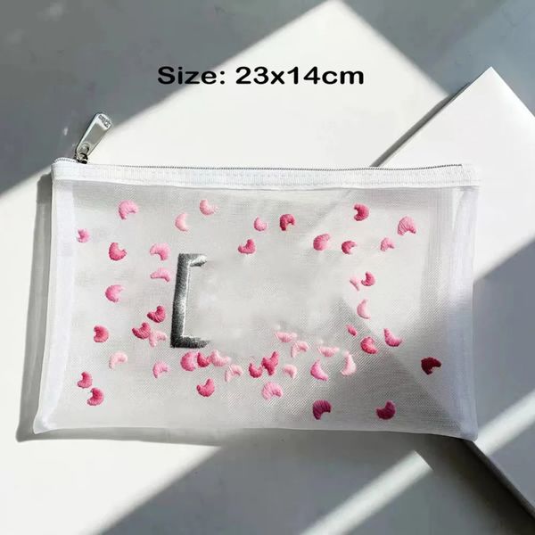 Luxury Designer Decor Designer Mesh Embroidery Cosmetic Makeup Storage Bag VIP Gift Lipstick Organizer Clutch Holder For room Travelling Toi 020