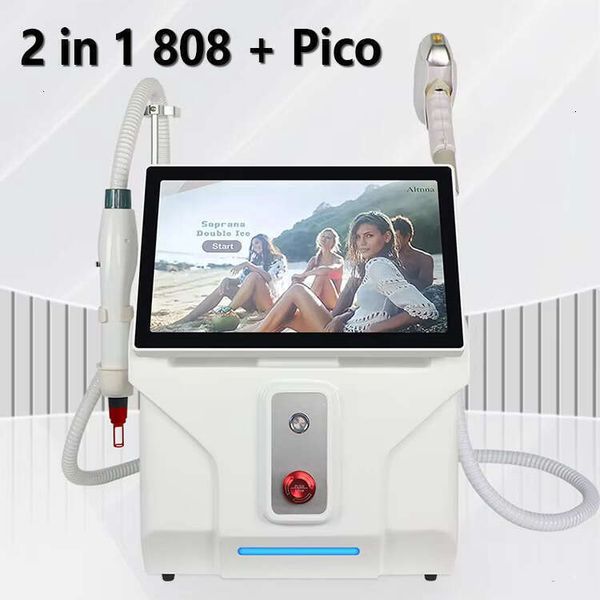 Multifunctional 808Nm Diode Laser + Picosecond Laser Portable Device Ice Pain-Free Hair Removal Freckle Acne Mole Therapy Professional Pico Tattoo Removal