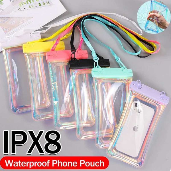 Universal Waterproof Phone Pouch Dry Bag Floating IPX8 Phone Case with Lanyard Water Proof Bags Strap for Diving Swimming SportsZHR260520