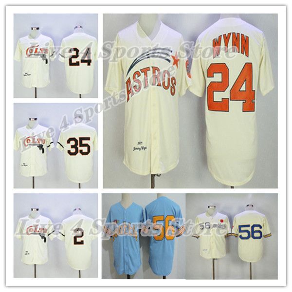 Men Throwback ColtsS 2 Nellie Fox 24 Jimmy Wynn 35 Joe Morgan Baseball Jersey Stitched Retro Pilots 56 Jim Bouton Retired Shirt Cream