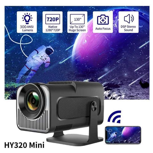 HY320 MINI Android 140 Projector LED Beamer Home Cinema 300ANSI 720P WIFI Smart TV HD 1080P 4K Movie T260520