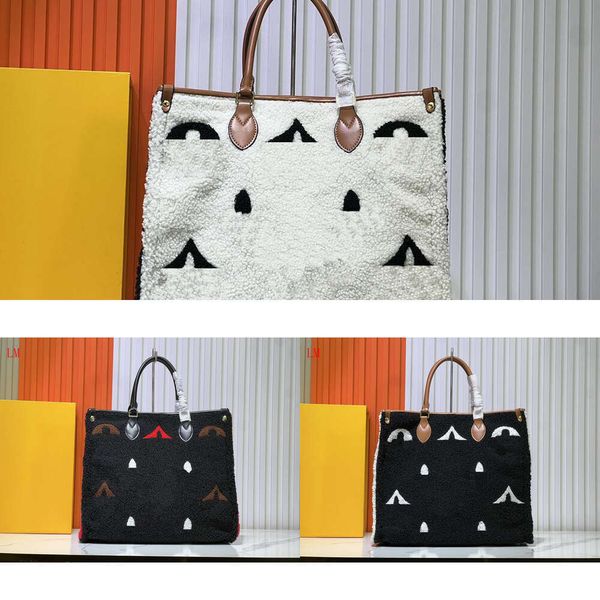 Designer Shoulder Bag Lamb Wool Tote