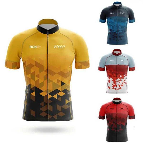 New Rcn Rvouei Team Cycling Jersey for Men Short Sleeve Clothing Breathable Quick Dry Cycle Jersey Black High QualitySummerZHR260520