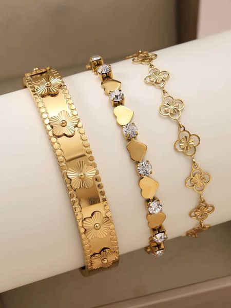 18K gold-plated stainless steel non fading gold bracelet — compare prices at CompareOffers