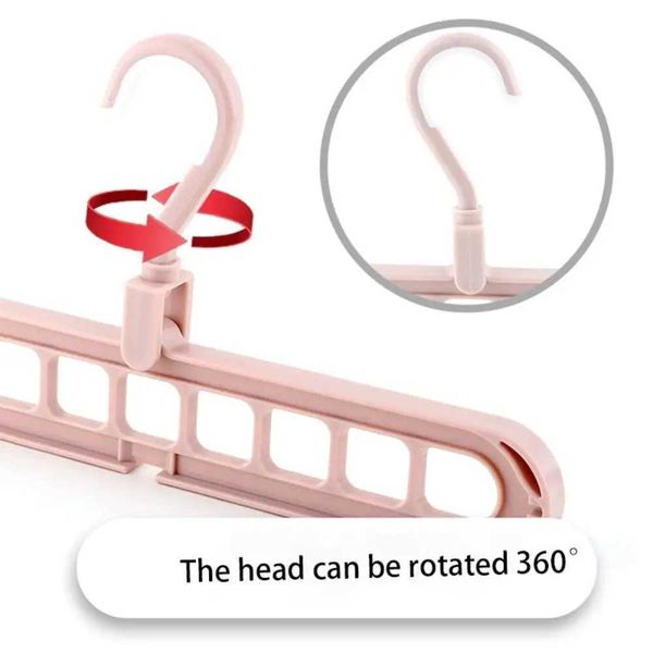 Durable 9-Hole Wardrobe Storage Rack Space-saving Folding Foldable Clothes Hanger Anti-slip Multifunctional Storage Clothes Rack C260520