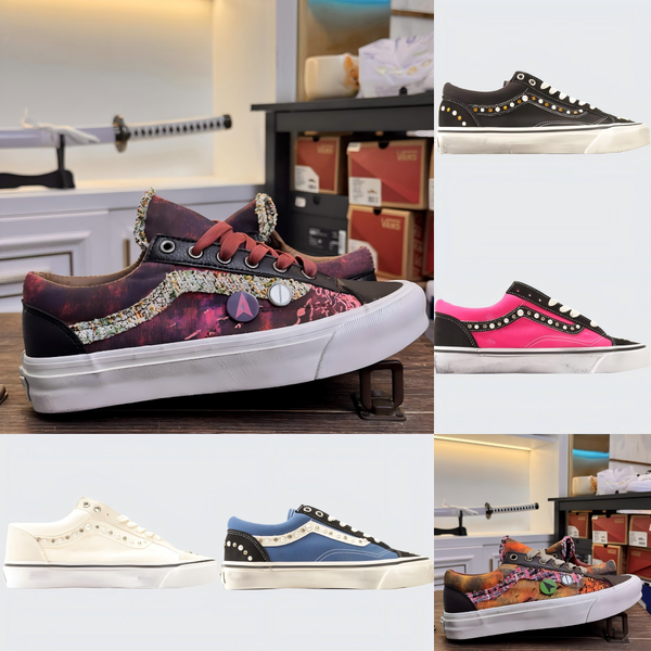 Luxury Pearlised Canvas Trainers
