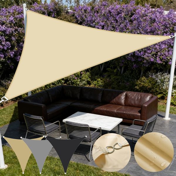 Triangle Sun Shade Sail Waterproof UV Block Outdoor Garden Patio Awning Canopy Sunshade 260520
