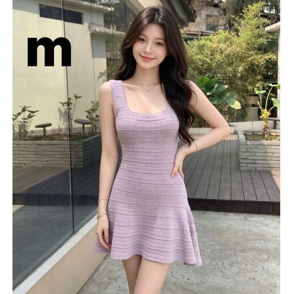 French Soft Lavender Square Neck Knit Tank Dress, — compare prices at CompareOffers