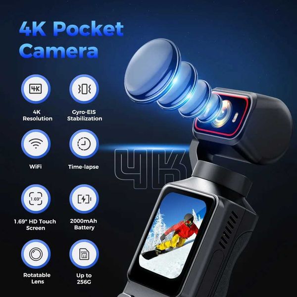 4K Handheld Action Camera with 169 Touchscreen Pocket — compare prices at CompareOffers