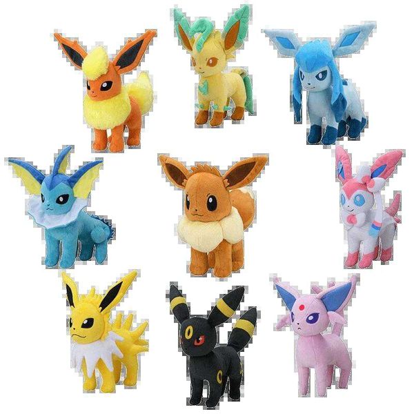 Soft Plushies Plush Toys Eevee Evolution Umbreon Espeon Sylveon Glaceon Jolteon Stuffed Animals Peluche Dolls Gift 26L0521