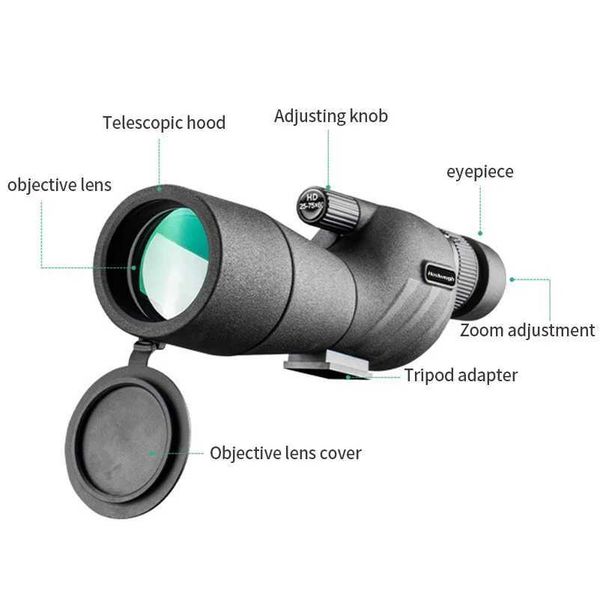 2026 NEW Spotting Scope Powerful Monocular Zoom Telescope Prism Waterproof for Birdwatching Target Shooting Camping 25-75x60 HD T260521