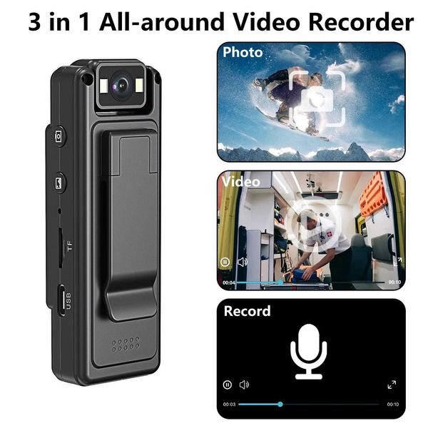 Portable 1080P Wi-Fi Mini Camera Recorder Police Body Cam with Night Vision Digital Video for Surveillance And Recording T260521