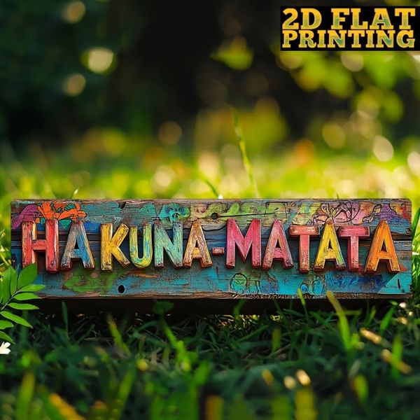 Vintage HakunaMatata Metal Sign 4x16 Colorful Cartoon Decor Home Cafe Restaurant Wall Art 260520