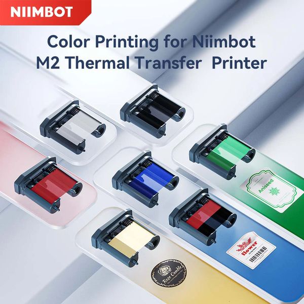 Niimbot M2 Thermal Transfer Label Paper Color Printing Ribbon White/Silver/Transparent/Cable Label Stickers Long-term Storage 260521