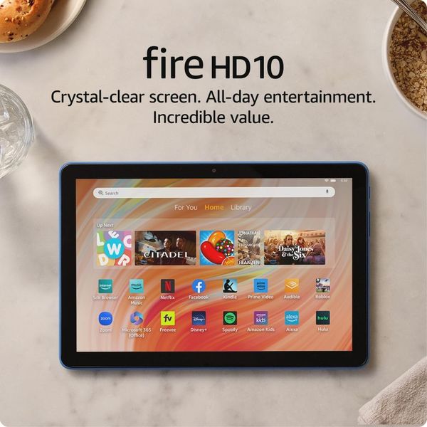Fire HD 10 tablet newest model built for relaxation, 10. vibrant Full HD screen, octa-core processor, 3 GB RAM, 64 GB, Ocean