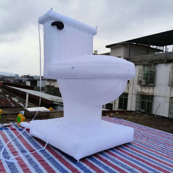 Inflatable Bouncer For Rental Business Wholesale Custom LOGO White Inflatable Toilets Model For World Toilet Day Exhibition Home Appliance Store Promotion