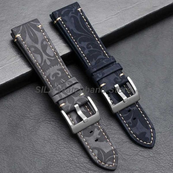 for Seiko for Samsung Galaxy 20/22mm Wrist Strap Watch Accessories Leather Nylon Watchband New Flower Pattern Exquisite Bracelet L260521