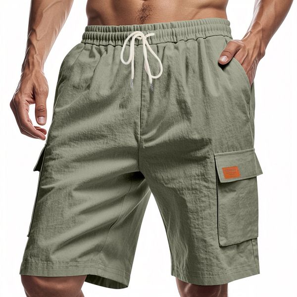 Men's Linen Shorts Breathable Multi-Pocket