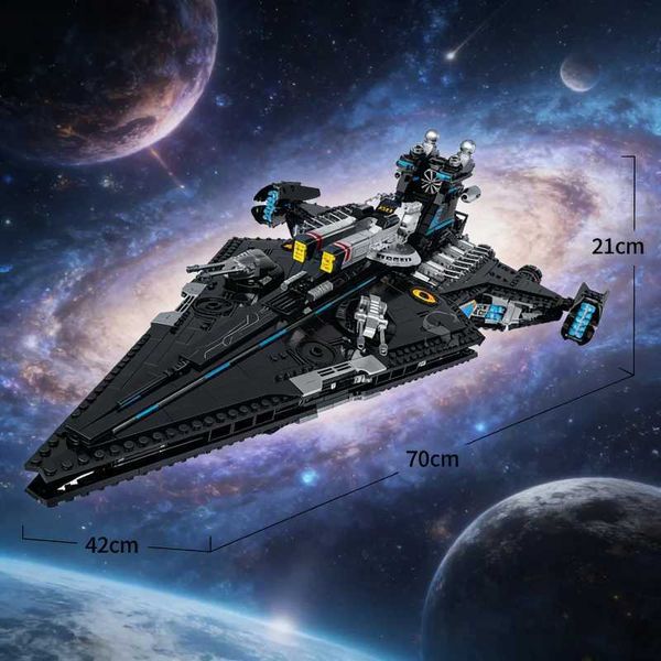 70cm Large Black Star Destroyer Building Blocks Set - Sci-Fi Spaceship Model Kit for Adults Z260522