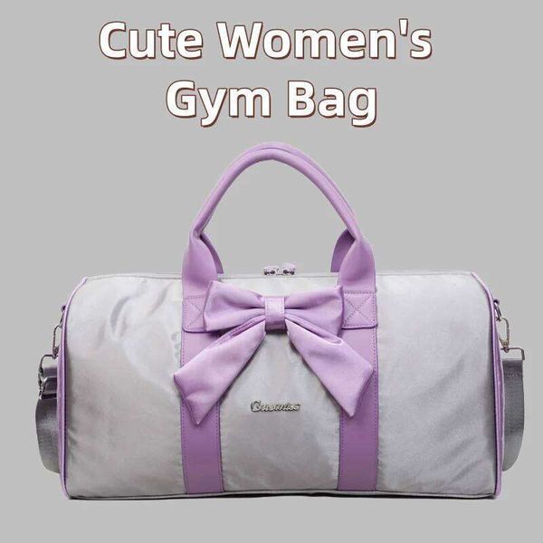 Cute Large Capacity Gym Premium Fabric Women's Travel Bag Dry/wet Separation With Detachable Shoulder Strap