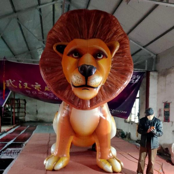 wholesale Event Decoration 6mH 20ft high Giant Inflatable Lion With Full color printingCustomized Advertising Cartoon Animal For Party Show