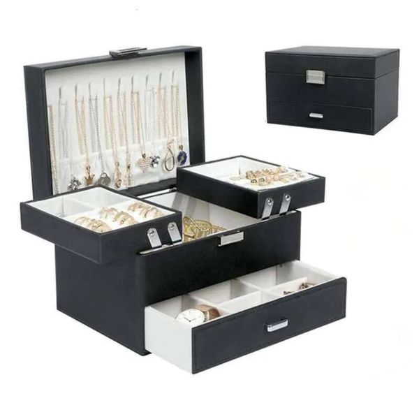 room Luxury Designer Decor Large Boxes Bracelet Necklace Drawer Storage Case Luxury Earring Rings Jewellery Organizer Casket For Jewelry Hol 11 17 17