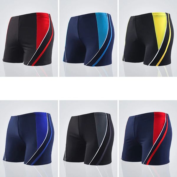 Men Elastic Swimming Trunk Swimwear Striped Beach Swim Sport Short Briefs Surfing Summer Swimsuit Boxer Shorts Bathing Suit 260522