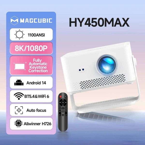 Magcubic HY450MAX 1100 ANSI Lumens Projector 1080P Wifi6 Beam 8K Native Android 14 Portable Projectors Movie Auto Focus 26L0522