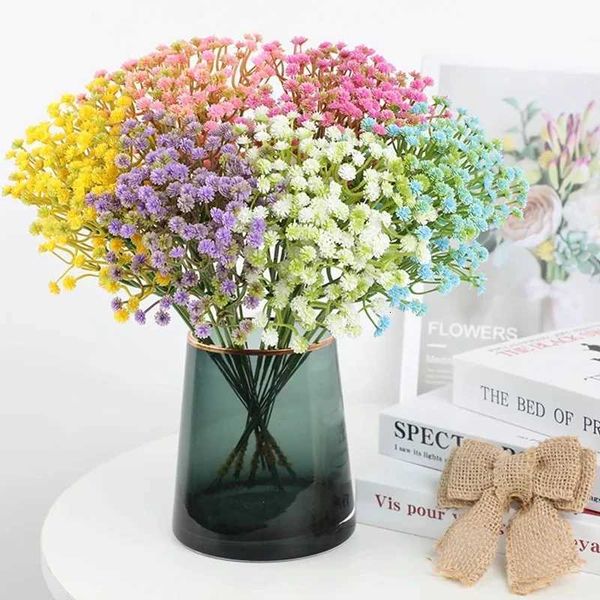 6PCS Mini 29CM Artificial Flowers Fake Silk Gypsophila DIY Floral Bouquets Flower For Handmade Wedding Party Home Decoration L260522
