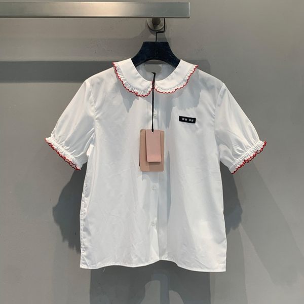Designer Campus White Shirts Women Stylish Doll Collar Loose Blouses Office Commute Versatile Daily Outfit Girlish Shirts