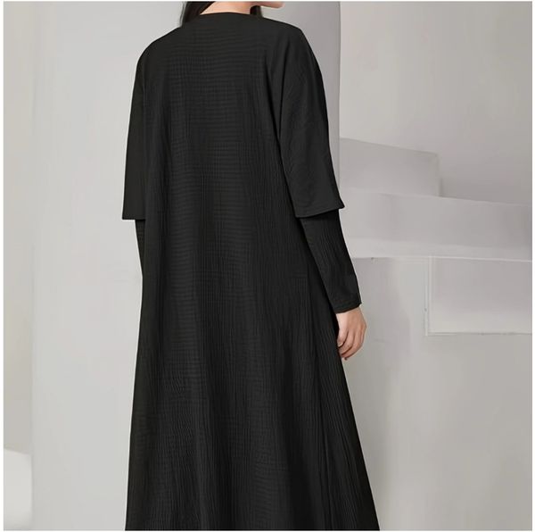 (1862) New Solid Color Knitted Loose Jacket with Middle Eastern Robe Inside