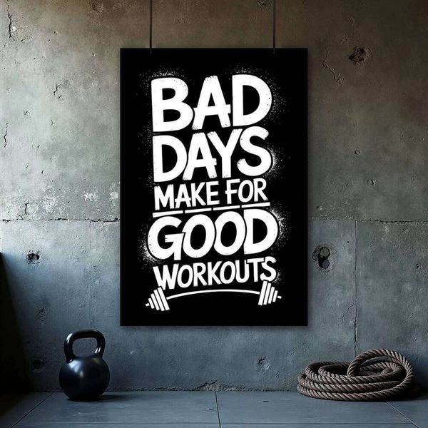 Motivational Fitness Poster - Home Gym Wall Art Print