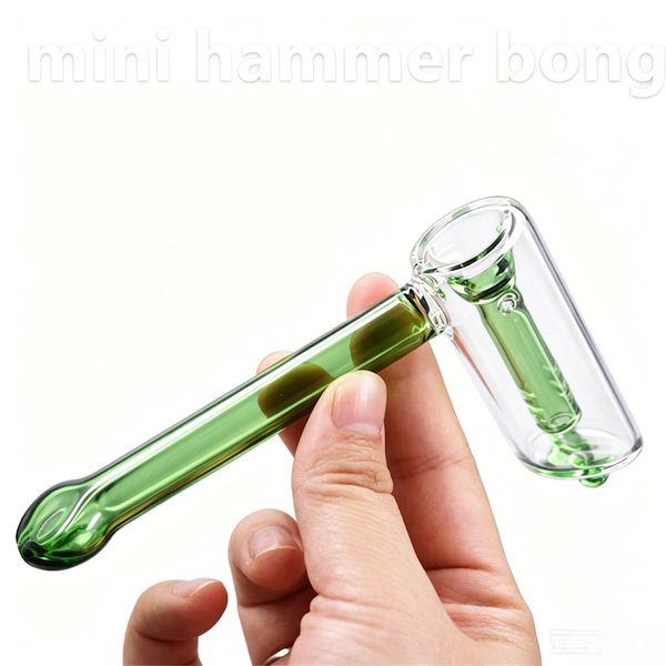 Wholesale Newest Hammer Shape Glass Pipe Percolator Bubblers Creative Mini Thick heady glass tobacco water bongs pipes for smoking hookahs