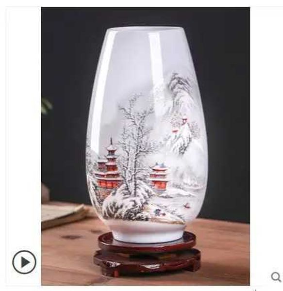Traditional Chinese Ceramic Vase for Home Decoration Dry Flower Vase Porcelain Display Collection L260521