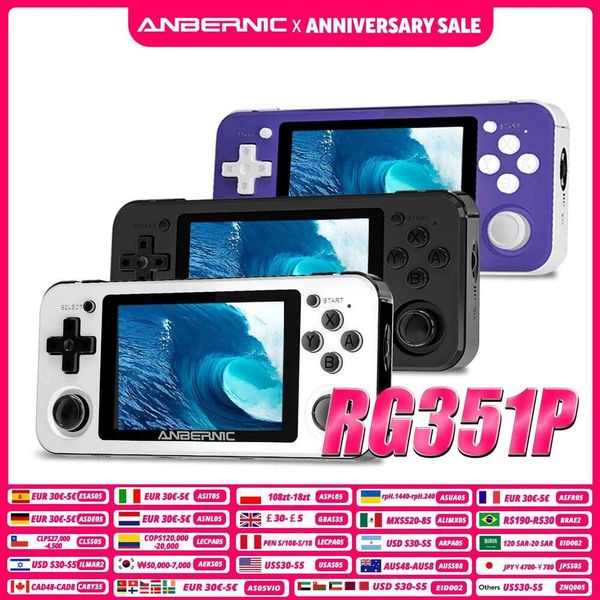 ANBERNIC RG351P Handheld Retro Game Console RK3326 3.5 Inch Screen 64G TF Card 2500 Classic Games 3500 mAh 26L0523