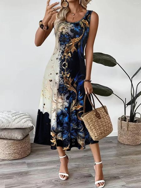 Casual Dresses Women's Abstract Marble Floral Print — compare prices at CompareOffers